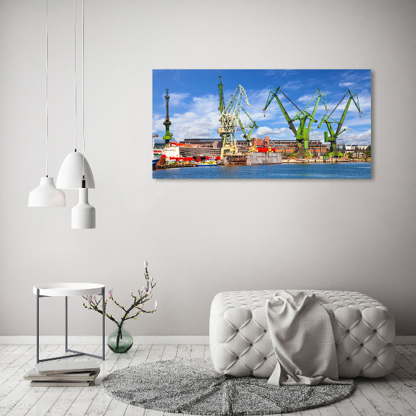Schilderij op glas Scheepswerf in Gdańsk