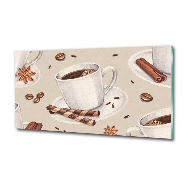 Glazen schilderij Een kopje koffie