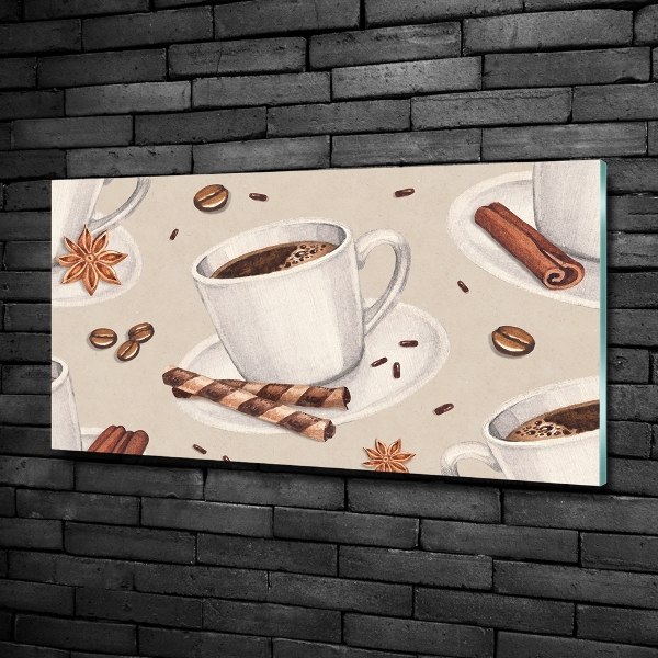 Glazen schilderij Een kopje koffie