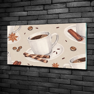 Glazen schilderij Een kopje koffie