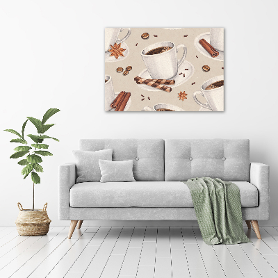 Glazen schilderij Een kopje koffie