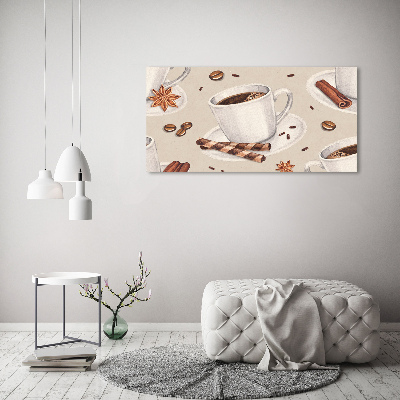 Glazen schilderij Een kopje koffie