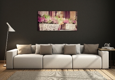 Glazen schilderij Lavendel in een pot