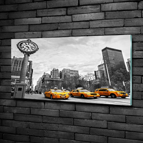 Foto schilderij op glas New Yorkse taxi's