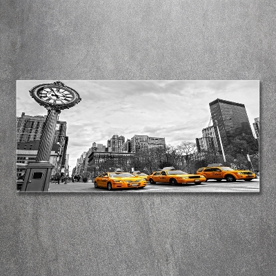 Foto schilderij op glas New Yorkse taxi's