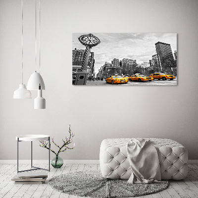 Foto schilderij op glas New Yorkse taxi's