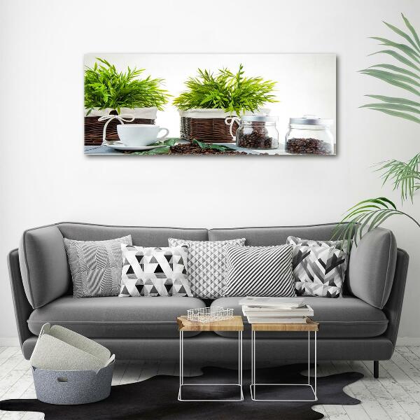 Schilderij op glas Koffiehuisthema