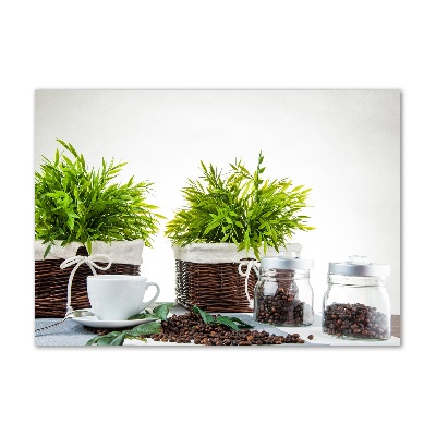 Schilderij op glas Koffiehuisthema