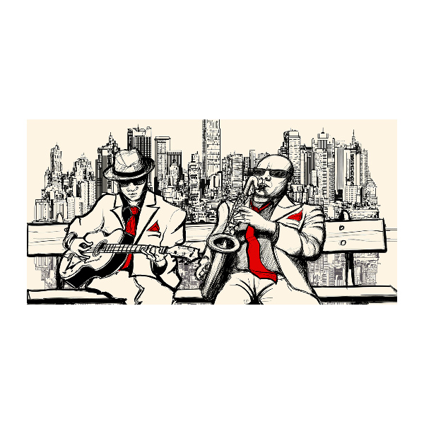 Foto schilderij op glas New York Jazz