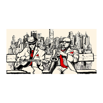 Foto schilderij op glas New York Jazz