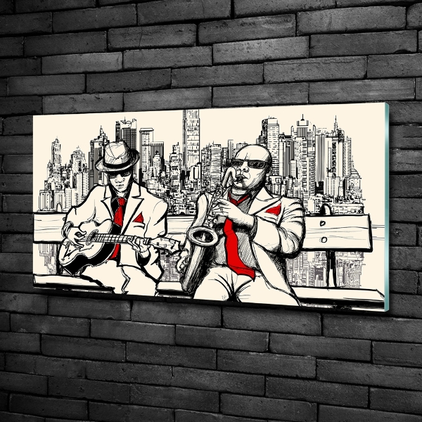Foto schilderij op glas New York Jazz