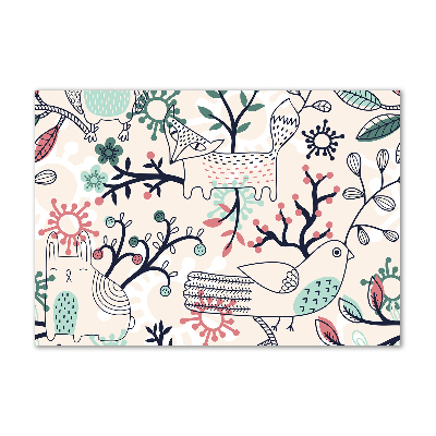 Foto schilderij op glas Dieren en bloemen