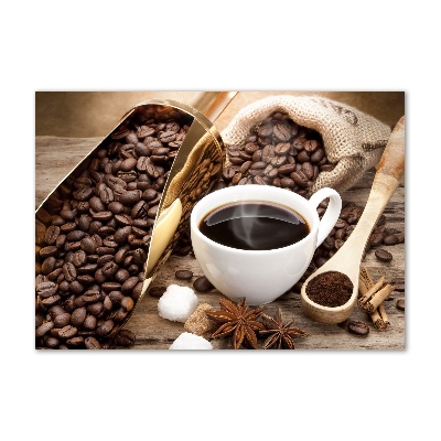 Schilderij op glas Een kopje koffie