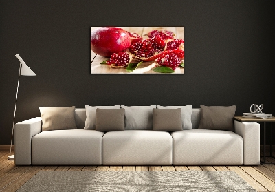 Glazen schilderij Granaatappel met bladeren