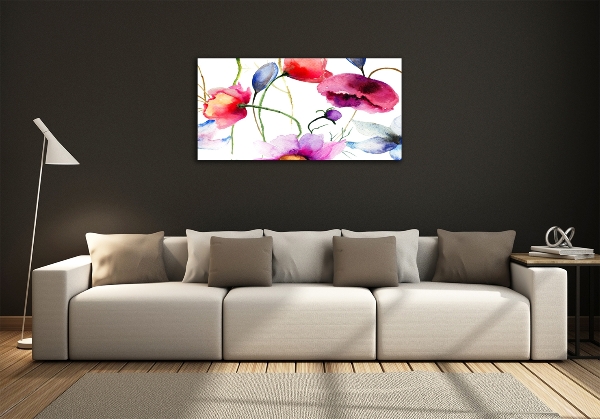 Glazen schilderij Klaprozen