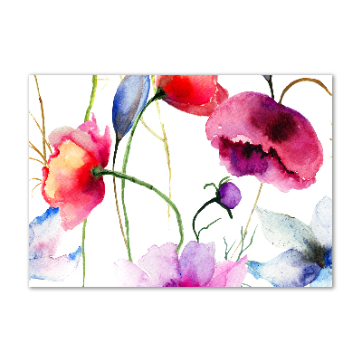 Glazen schilderij Klaprozen