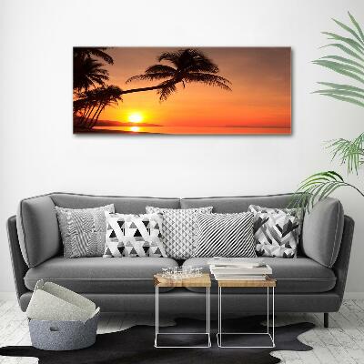 Schilderij glas Zonsondergangstrand