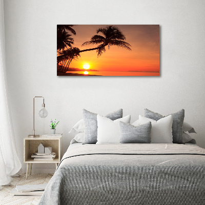 Schilderij glas Zonsondergangstrand