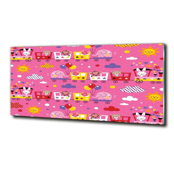 Schilderij glas Dieren in de trein