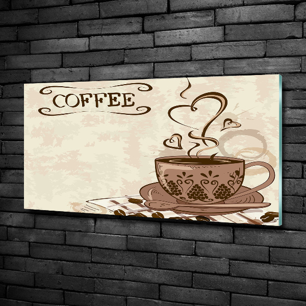 Schilderij op glas Aromatische koffie