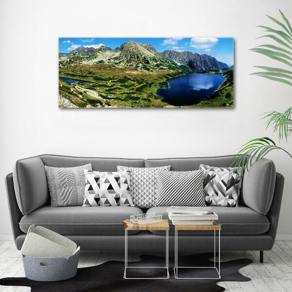 Schilderij op glas Een vallei in de bergen