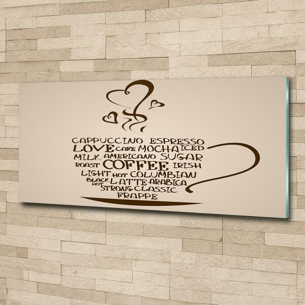 Schilderij glas Een kopje koffie