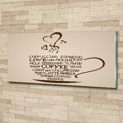 Schilderij glas Een kopje koffie