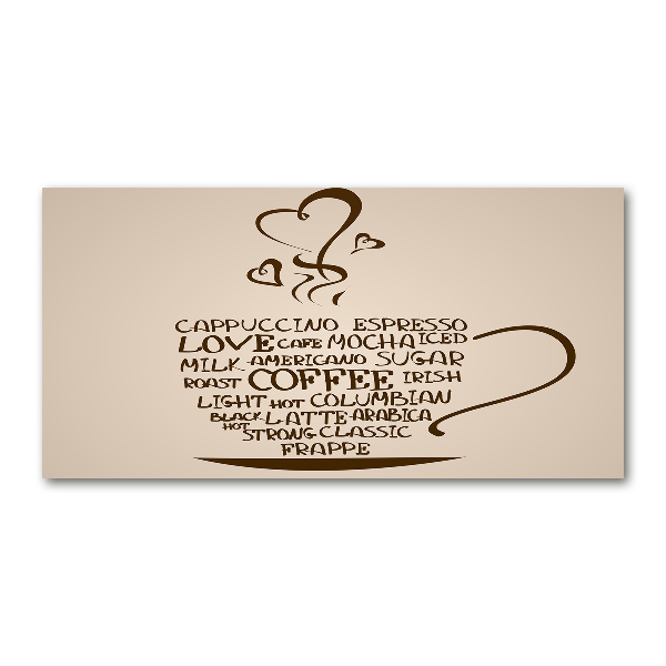 Schilderij glas Een kopje koffie