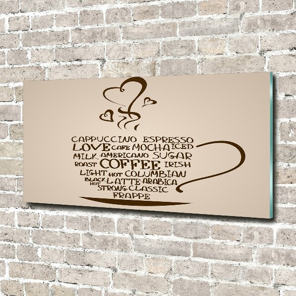 Schilderij glas Een kopje koffie