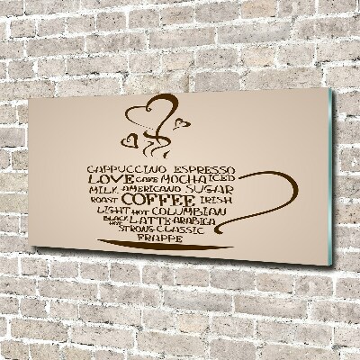 Schilderij glas Een kopje koffie