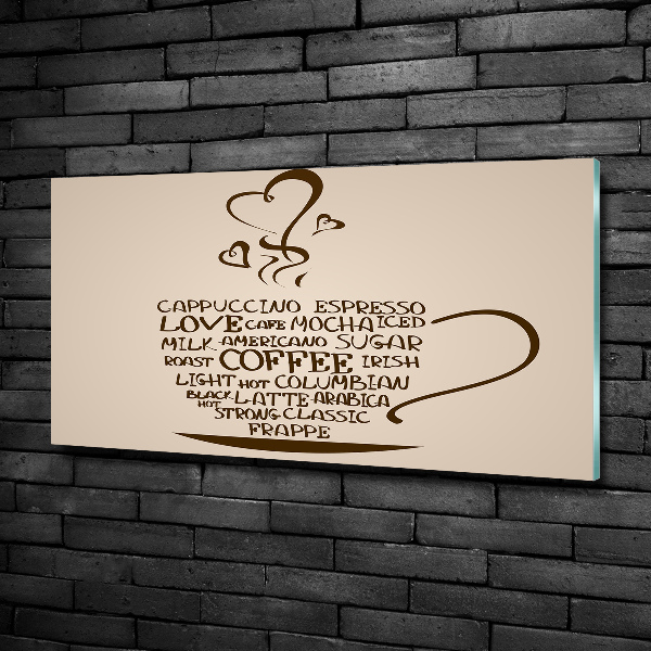 Schilderij glas Een kopje koffie