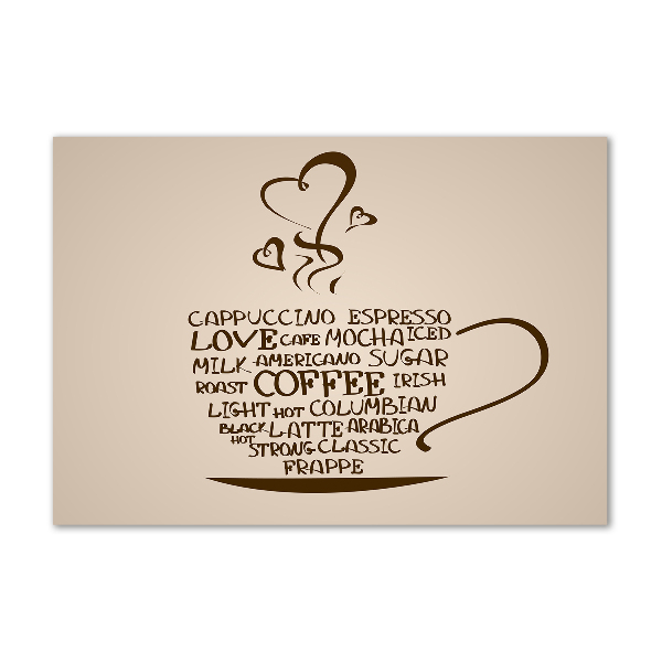 Schilderij glas Een kopje koffie