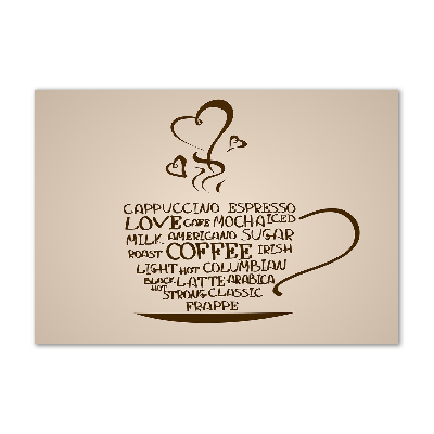 Schilderij glas Een kopje koffie