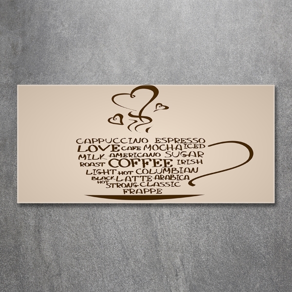 Schilderij glas Een kopje koffie