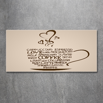 Schilderij glas Een kopje koffie