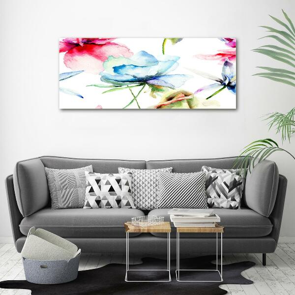 Foto schilderij op glas Klaprozen