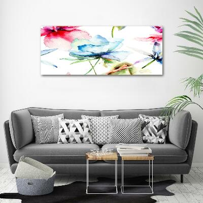 Foto schilderij op glas Klaprozen