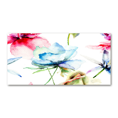 Foto schilderij op glas Klaprozen