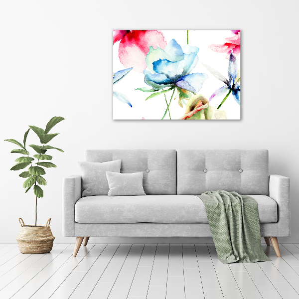 Foto schilderij op glas Klaprozen