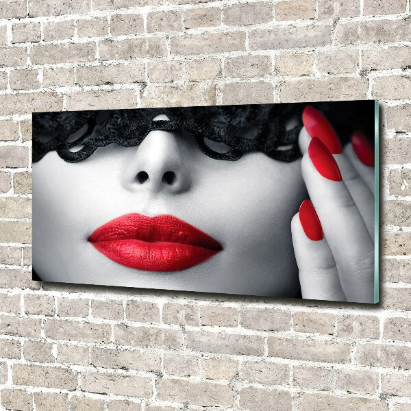 Glazen schilderij Kanten masker