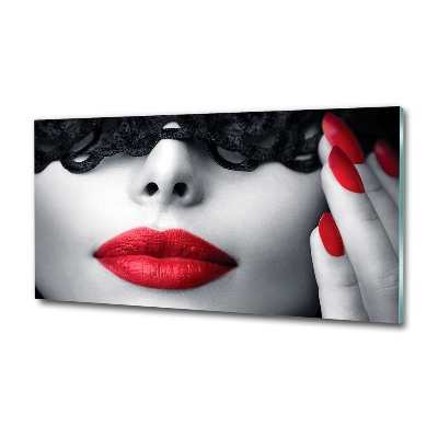 Glazen schilderij Kanten masker