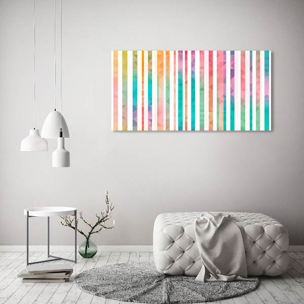 Schilderij glas Regenboogstrepen