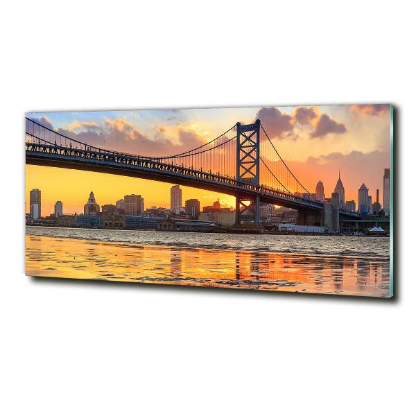 Schilderij op glas Philadelphia-brug