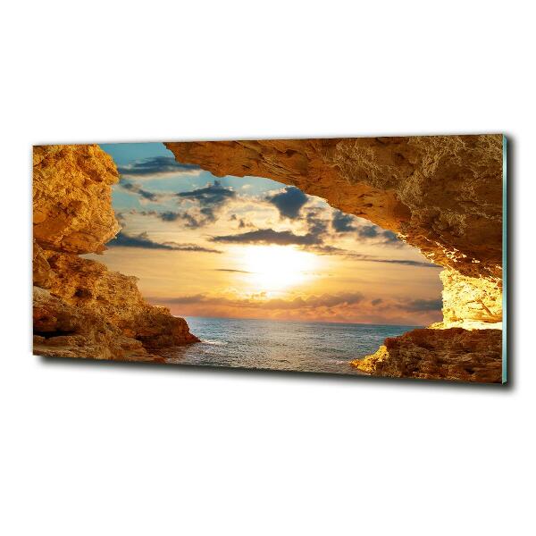 Schilderij glas Grot aan zee