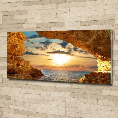 Schilderij glas Grot aan zee