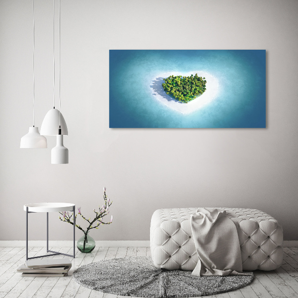 Schilderij op glas Hartvormig eiland