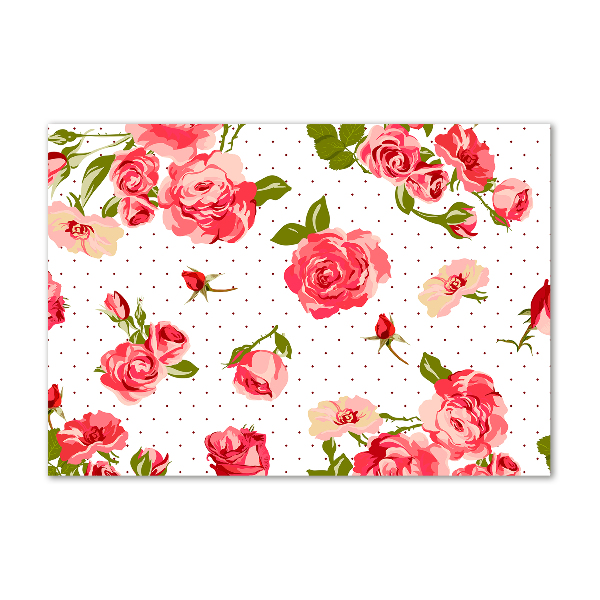 Schilderij glas Rozen