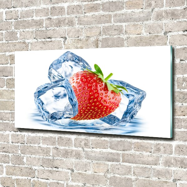 Glazen schilderij Aardbei met ijs