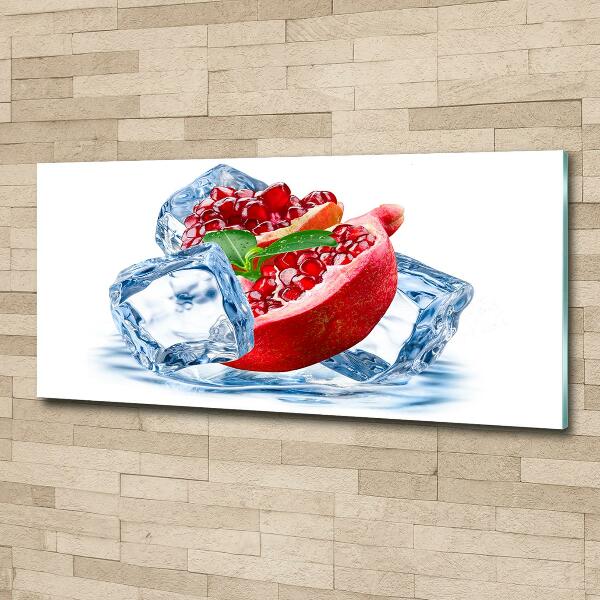 Foto schilderij op glas Granaatappel met ijs