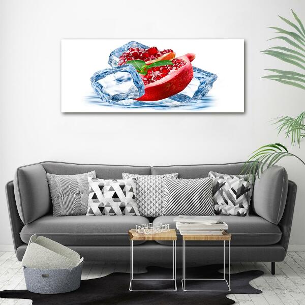 Foto schilderij op glas Granaatappel met ijs